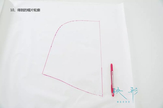 得到帽片轮廓,卫衣制作教程,济南高级定制,济南工装定做,映形高级定制